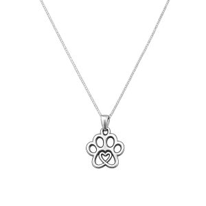 Collar memorial con los pelitos de tu mascota (huella corazon)